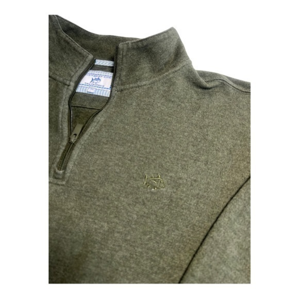 Southern Tide Mens‎ 1/4 Zip Pullover XL Army Green Cotton Blend